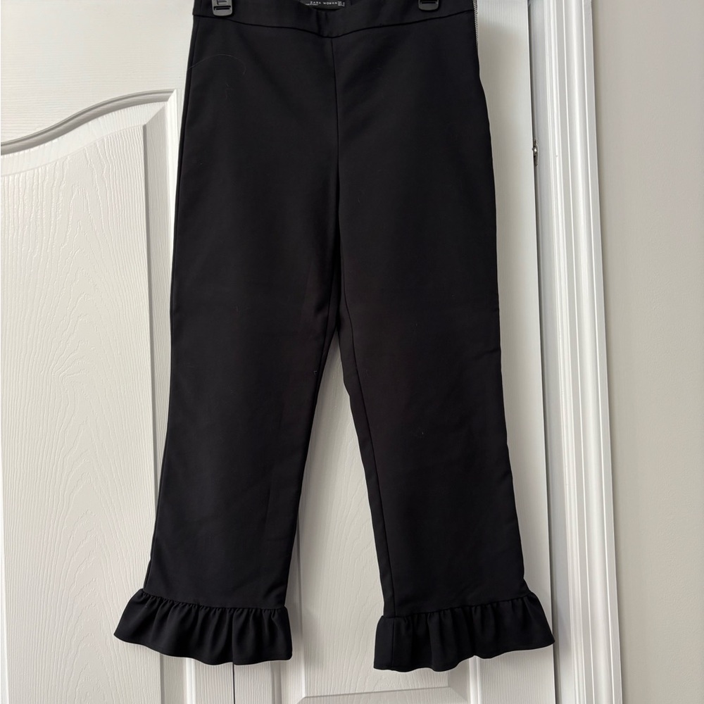 Zara Black Ruffle Hem pants
